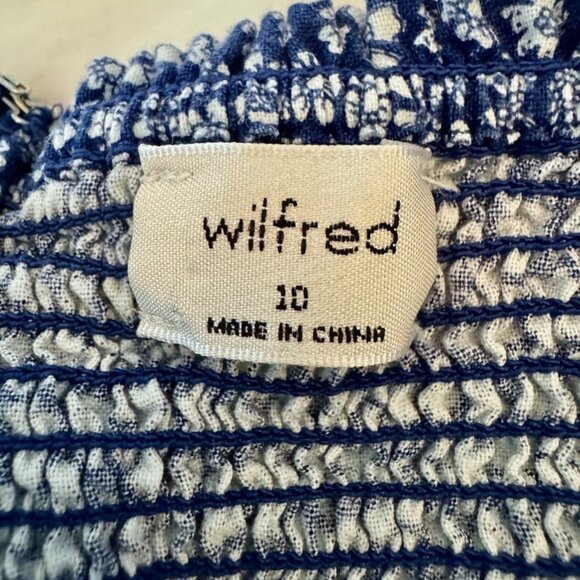 Aritzia Wilfred Polly Blue w White Floral Print Midi Dress - Picture 10 of 15